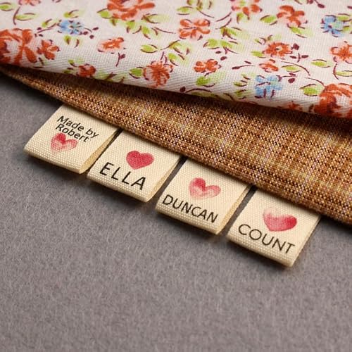 15 x 50 mm Köper-Faltetiketten für Kleidung, Personalisierung, Markennamen, Nähzubehör, Nähmaschinen-Etiketten, individuelle Geschenk-Namensschilder (weiß 1#, 100 Stück) von TYU