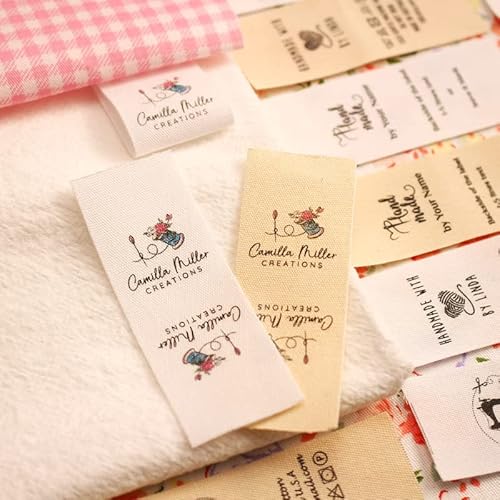 Baumwolletikett mit individuellem Muster, personalisiertes Markenetikett, benutzerdefiniertes Kleidungsetikett, Baumwollband-Etikett, waschbar, beigefarbenes Etikett, Geschenk-Dekoration (weiß 1#, 100 Baumwolletikett mit individuellem Muster, personalisiertes Markenetikett, benutzerdefiniertes Kleidungsetikett, Baumwollband-Etikett, waschbar, beigefarbenes Etikett, Geschenk-Dekoration (weiß 1#, 100 von TYU