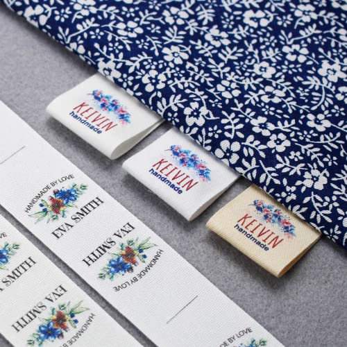 Etiquetas para Ropa Personalizadas, Häkeletiketten mit Liebe hergestellt, Kleidungsetiketten für Kinder, personalisierte Kleidungsetiketten für Senioren (1#, 100 Stück) von TYU