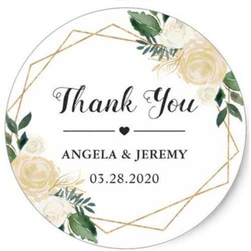 Personalisierter, runder Etiketten-Aufkleber, individueller Firmenname, individueller Name, Datum, Dankeschön-Aufkleber für Brautparty, Partygeschenke (F,6 cm) von TYU
