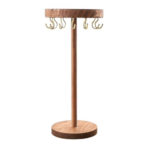 TYUIOP Schmuckständer aus Holz mit Mehrfachhaken, Schmuckorganizer für Ketten, Armbänder, Ohrringe & Ringe, Übersichtlicher Schmuckhalter für Schminktisch & Kommode (A) von TYUIOP