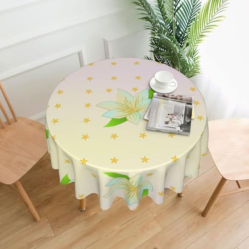 TYUMH Blühende Narzissen runde dekorative lange Tischdecke, knitterfrei, schmutzabweisend, wasserdicht, 152,4 cm rund, Polyestergewebe, geeignet für Restaurants/Küchen/Partys TYUMH Blühende Narzissen runde dekorative lange Tischdecke, knitterfrei, schmutzabweisend, wasserdicht, 152,4 cm rund, Polyestergewebe, geeignet für Restaurants/Küchen/Partys von TYUMH
