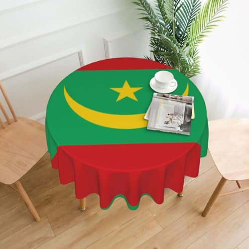 TYUMH Flagge Mauretaniens Runde dekorative lange Tischdecke, knitterfrei, schmutzabweisend, wasserdicht, 152,4 cm rund, Polyestergewebe, geeignet für Restaurants/Küchen/Partys TYUMH Flagge Mauretaniens Runde dekorative lange Tischdecke, knitterfrei, schmutzabweisend, wasserdicht, 152,4 cm rund, Polyestergewebe, geeignet für Restaurants/Küchen/Partys von TYUMH