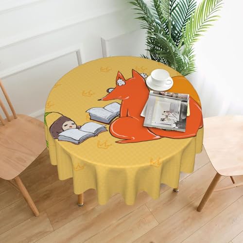 TYUMH Runde dekorative Tischdecke, Sonnenblumenkerne und Füchse, knitterfrei, schmutzabweisend, wasserdicht, 152,4 cm rund, Polyestergewebe, geeignet für Restaurants/Küchen/Partys TYUMH Runde dekorative Tischdecke, Sonnenblumenkerne und Füchse, knitterfrei, schmutzabweisend, wasserdicht, 152,4 cm rund, Polyestergewebe, geeignet für Restaurants/Küchen/Partys von TYUMH