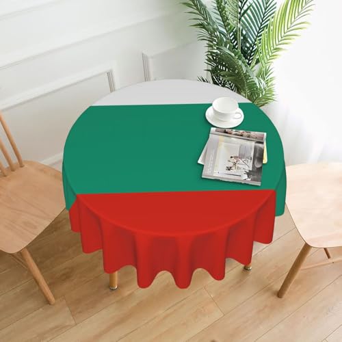 TYUMH Runde dekorative Tischdecke mit bulgarischer Flagge, knitterfrei, schmutzabweisend, wasserdicht, 152,4 cm rund, Polyestergewebe, geeignet für Restaurants/Küchen/Partys TYUMH Runde dekorative Tischdecke mit bulgarischer Flagge, knitterfrei, schmutzabweisend, wasserdicht, 152,4 cm rund, Polyestergewebe, geeignet für Restaurants/Küchen/Partys von TYUMH