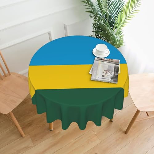 TYUMH Runde dekorative Tischdecke mit der Flagge Ruandas, knitterfrei, schmutzabweisend, wasserdicht, 152,4 cm rund, Polyestergewebe, geeignet für Restaurants/Küchen/Partys TYUMH Runde dekorative Tischdecke mit der Flagge Ruandas, knitterfrei, schmutzabweisend, wasserdicht, 152,4 cm rund, Polyestergewebe, geeignet für Restaurants/Küchen/Partys von TYUMH