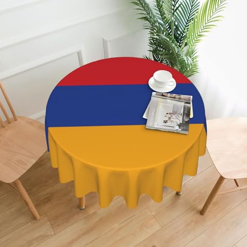 TYUMH Runde dekorative Tischdecke mit der Flagge von Armenien, knitterfrei, schmutzabweisend, wasserdicht, 152,4 cm rund, Polyestergewebe, geeignet für Restaurants/Küchen/Partys TYUMH Runde dekorative Tischdecke mit der Flagge von Armenien, knitterfrei, schmutzabweisend, wasserdicht, 152,4 cm rund, Polyestergewebe, geeignet für Restaurants/Küchen/Partys von TYUMH