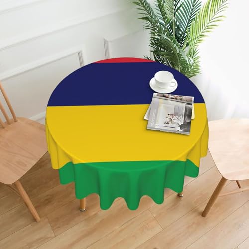 TYUMH Runde dekorative Tischdecke mit der Flagge von Mauritius, knitterfrei, schmutzabweisend, wasserdicht, 152,4 cm rund, Polyestergewebe, geeignet für Restaurants/Küchen/Partys TYUMH Runde dekorative Tischdecke mit der Flagge von Mauritius, knitterfrei, schmutzabweisend, wasserdicht, 152,4 cm rund, Polyestergewebe, geeignet für Restaurants/Küchen/Partys von TYUMH