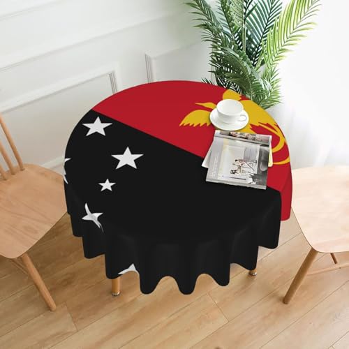 TYUMH Runde dekorative Tischdecke mit der Flagge von Papua-Neuguinea, knitterfrei, schmutzabweisend, wasserdicht, 152,4 cm rund, Polyestergewebe, geeignet für Restaurants/Küchen/Partys TYUMH Runde dekorative Tischdecke mit der Flagge von Papua-Neuguinea, knitterfrei, schmutzabweisend, wasserdicht, 152,4 cm rund, Polyestergewebe, geeignet für Restaurants/Küchen/Partys von TYUMH
