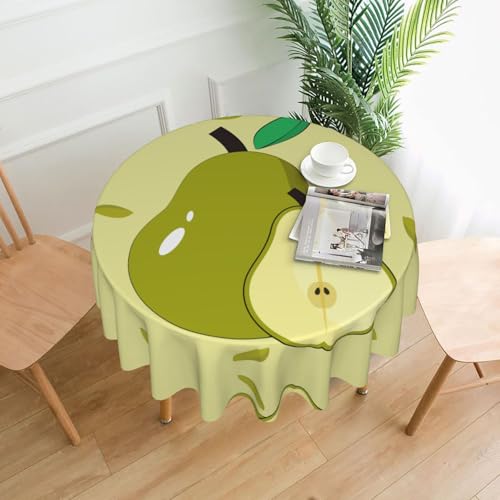 TYUMH Runde dekorative lange Tischdecke, Cartoon-Birne, knitterfrei, schmutzabweisend, wasserdicht, 152,4 cm rund, Polyestergewebe, geeignet für Restaurants/Küchen/Partys TYUMH Runde dekorative lange Tischdecke, Cartoon-Birne, knitterfrei, schmutzabweisend, wasserdicht, 152,4 cm rund, Polyestergewebe, geeignet für Restaurants/Küchen/Partys von TYUMH