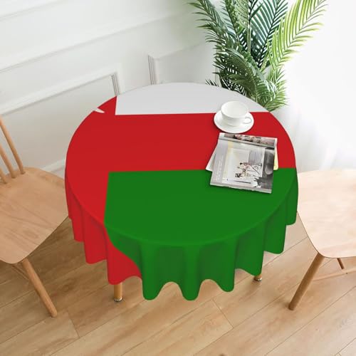 TYUMH Runde dekorative lange Tischdecke, Motiv: Flagge des Omans, knitterfrei, schmutzabweisend, wasserdicht, 152,4 cm rund, Polyestergewebe, geeignet für Restaurants/Küchen/Partys TYUMH Runde dekorative lange Tischdecke, Motiv: Flagge des Omans, knitterfrei, schmutzabweisend, wasserdicht, 152,4 cm rund, Polyestergewebe, geeignet für Restaurants/Küchen/Partys von TYUMH