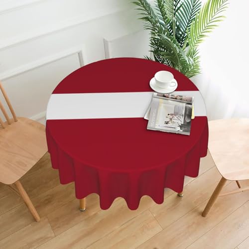 TYUMH Runde dekorative lange Tischdecke mit der Flagge von Lettland, knitterfrei, schmutzabweisend, wasserdicht, 152,4 cm rund, Polyestergewebe, geeignet für Restaurants/Küchen/Partys TYUMH Runde dekorative lange Tischdecke mit der Flagge von Lettland, knitterfrei, schmutzabweisend, wasserdicht, 152,4 cm rund, Polyestergewebe, geeignet für Restaurants/Küchen/Partys von TYUMH