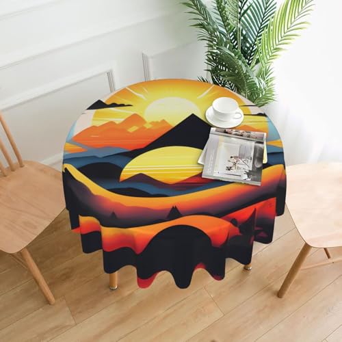 TYUMH Sunrise Mountain Tischdecke, rund, dekorativ, lang, knitterfrei, schmutzabweisend, wasserdicht, 152,4 cm rund, Polyestergewebe, geeignet für Restaurants/Küchen/Partys TYUMH Sunrise Mountain Tischdecke, rund, dekorativ, lang, knitterfrei, schmutzabweisend, wasserdicht, 152,4 cm rund, Polyestergewebe, geeignet für Restaurants/Küchen/Partys von TYUMH