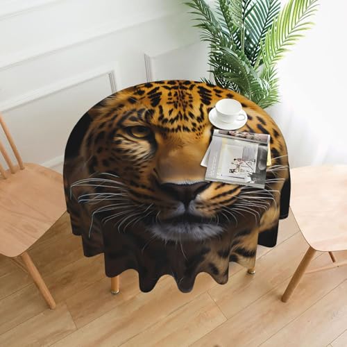 TYUMH The Deep Eyed Leopard Runde dekorative lange Tischdecke, knitterfrei, schmutzabweisend, wasserdicht, 152,4 cm rund, Polyestergewebe, geeignet für Restaurants/Küchen/Partys TYUMH The Deep Eyed Leopard Runde dekorative lange Tischdecke, knitterfrei, schmutzabweisend, wasserdicht, 152,4 cm rund, Polyestergewebe, geeignet für Restaurants/Küchen/Partys von TYUMH