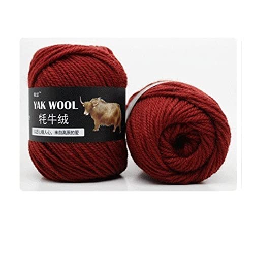 TYUTYU 500g Kaschmir Yak-Wolle Garn Häkeln Pullover Schal Merino Blended Thick Wollgarn for Handstrickfaden Wolle garn (Color : 25) von TYUTYU