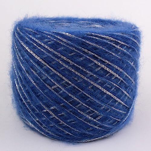 Baumwollgarn, 250g Gold Silver Silk Wool Metallized Yarn Skein DIY Thick Crochet Knit Yarn von TYUrmiui