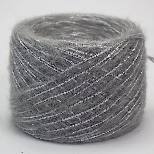Baumwollgarn, 250g Gold Silver Silk Wool Metallized Yarn Skein DIY Thick Crochet Knit Yarn von TYUrmiui