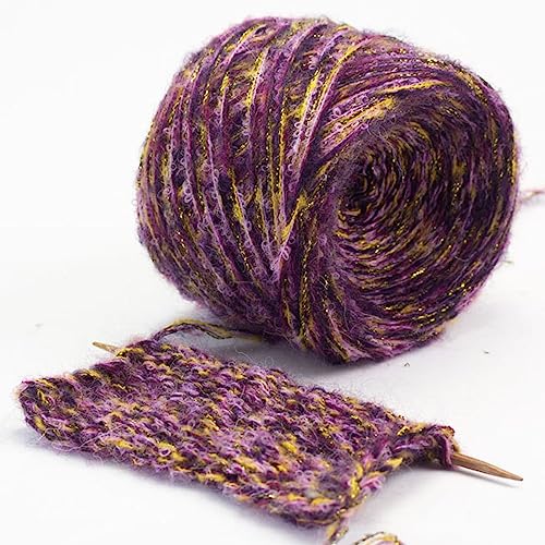 Baumwollgarn, 250g Gold Silver Silk Wool Metallized Yarn Skein DIY Thick Crochet Knit Yarn Baumwollgarn, 250g Gold Silver Silk Wool Metallized Yarn Skein DIY Thick Crochet Knit Yarn von TYUrmiui