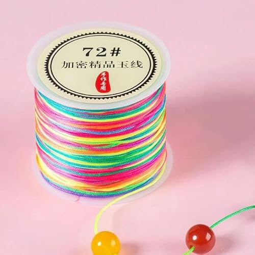 Geflochtenes Seil, 50 m/Rolle 0,8 mm Nylon-Armbänder geflochtene Schnur for Quasten DIY Perlen String Geflochtenes Seil, 50 m/Rolle 0,8 mm Nylon-Armbänder geflochtene Schnur for Quasten DIY Perlen String von TYUrmiui