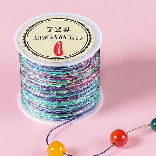 Geflochtenes Seil, 50 m/Rolle 0,8 mm Nylon-Armbänder geflochtene Schnur for Quasten DIY Perlen String Geflochtenes Seil, 50 m/Rolle 0,8 mm Nylon-Armbänder geflochtene Schnur for Quasten DIY Perlen String von TYUrmiui