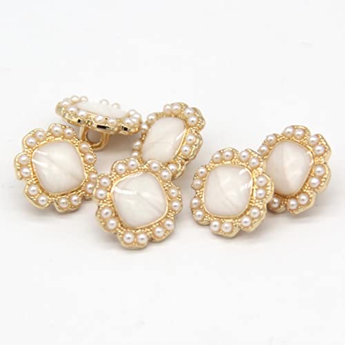 Zierknöpfe, 10 Vintage Blumen Perlen Gold Metall Knöpfe Kleid Dekoration Nähzubehör Zierknöpfe, 10 Vintage Blumen Perlen Gold Metall Knöpfe Kleid Dekoration Nähzubehör von TYUrmiui