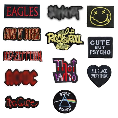 TYXHXTF 12 Stück Patches zum Aufbügeln, Flicken zum Aufbügeln, Bügel Patches, Bestickte Aufnäher, Band Patch für Kleidung, Jeans, T-Shirt, Textilien, Taschen, Bügelflicken TYXHXTF 12 Stück Patches zum Aufbügeln, Flicken zum Aufbügeln, Bügel Patches, Bestickte Aufnäher, Band Patch für Kleidung, Jeans, T-Shirt, Textilien, Taschen, Bügelflicken von TYXHXTF