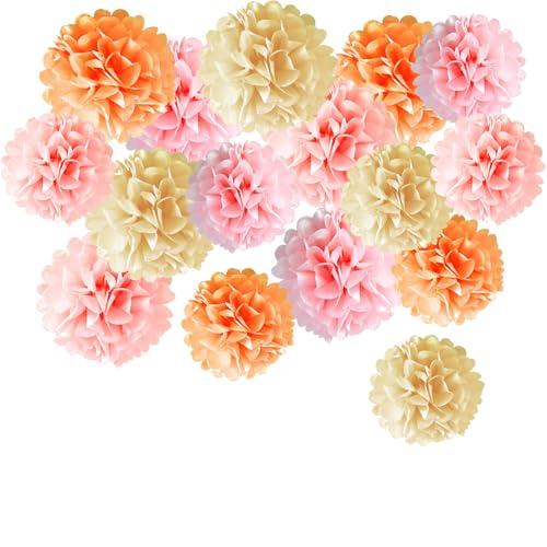 TYXHXTF 16 Stück Seidenpapier Pompons Deko, Pom Poms Papier, Party Dekoration, für Hochzeit Geburtstag Tischdeko Babyparty TYXHXTF 16 Stück Seidenpapier Pompons Deko, Pom Poms Papier, Party Dekoration, für Hochzeit Geburtstag Tischdeko Babyparty von TYXHXTF