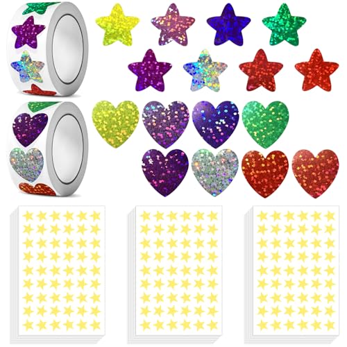 TYXHXTF 2620 Stück Stern Aufkleber Star Sticker Sterne Aufkleber Klein Sternaufkleber Gold Stern Belohnungsaufkleber Selbstklebende Aufkleber Kinder Für Diy Scrapbooking Karten Dekoration von TYXHXTF