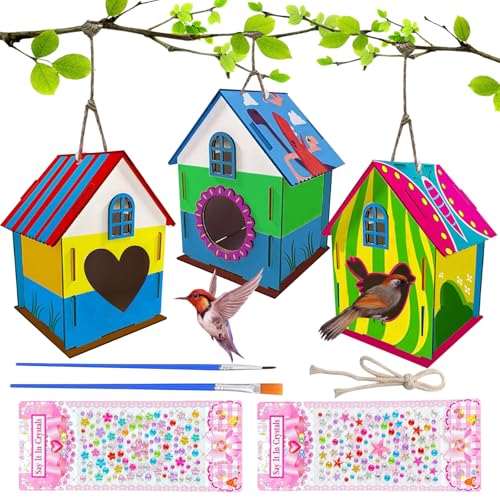 TYXHXTF 3 Stück Vogelhaus Bausatz Kinder, Holz Vogelhaus Machen Set, Vogelhaus Bausatz Für Kinder, Vogelhaus Holz, Geschenke für Jungen, Mädchen Kleinkinder Spielzeug TYXHXTF 3 Stück Vogelhaus Bausatz Kinder, Holz Vogelhaus Machen Set, Vogelhaus Bausatz Für Kinder, Vogelhaus Holz, Geschenke für Jungen, Mädchen Kleinkinder Spielzeug von TYXHXTF
