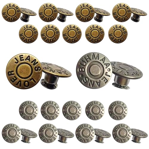 TYXHXTF 30 Stück Jeans Knöpfe Ohne Nähen, 17mm Button Pins, Hosenknöpfe Zum Stecken, DIY Jeansknopf, Hosen Enger Machen, zum Erweitern oder Reduzieren der Hosengröße TYXHXTF 30 Stück Jeans Knöpfe Ohne Nähen, 17mm Button Pins, Hosenknöpfe Zum Stecken, DIY Jeansknopf, Hosen Enger Machen, zum Erweitern oder Reduzieren der Hosengröße von TYXHXTF