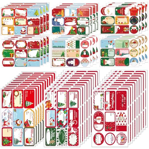 TYXHXTF 54 Bögen Aufkleber Weihnachten 486 Stück Weihnachtsaufkleber, Weihnachten Sticker Weihnachtssticker Weihnachtsaufkleber Selbstklebend zur Dekoration und Verpackung von Weihnachtsgeschenken von TYXHXTF