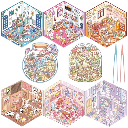 TYXHXTF 8 Sets 3D House Stickers, Miniatur Haus Sticker 3D, 3D Sticker Scene, Haus Aufkleber Machen Sie Ihren Eigenen, Relief Stress für Erwachsene und Kinder TYXHXTF 8 Sets 3D House Stickers, Miniatur Haus Sticker 3D, 3D Sticker Scene, Haus Aufkleber Machen Sie Ihren Eigenen, Relief Stress für Erwachsene und Kinder von TYXHXTF