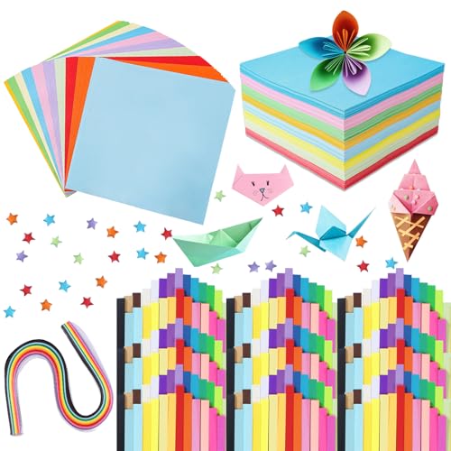 TYXHXTF Origami Papier 10 Farben 200 Blatt 15 x 15 cm, 260 Blatt Origami Stern Streifen, Doppelseitiges Farbiges Origami für DIY, Schule, Kunst, Bastelprojekte, Kinder und Erwachsene TYXHXTF Origami Papier 10 Farben 200 Blatt 15 x 15 cm, 260 Blatt Origami Stern Streifen, Doppelseitiges Farbiges Origami für DIY, Schule, Kunst, Bastelprojekte, Kinder und Erwachsene von TYXHXTF