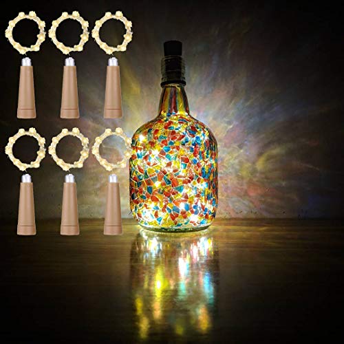 6PCS Korken mit LED Lichterkette Warmweiß,TYXSHIYE 2M/6.5FT 20 LED Lichterkette In Weinflaschen mit Kork, Immer beleuchten, Flaschenlicht Batterie Stimmungslichter für DIY Party Hochzeit Weihnachten 6PCS Korken mit LED Lichterkette Warmweiß,TYXSHIYE 2M/6.5FT 20 LED Lichterkette In Weinflaschen mit Kork, Immer beleuchten, Flaschenlicht Batterie Stimmungslichter für DIY Party Hochzeit Weihnachten von TYXSHIYE