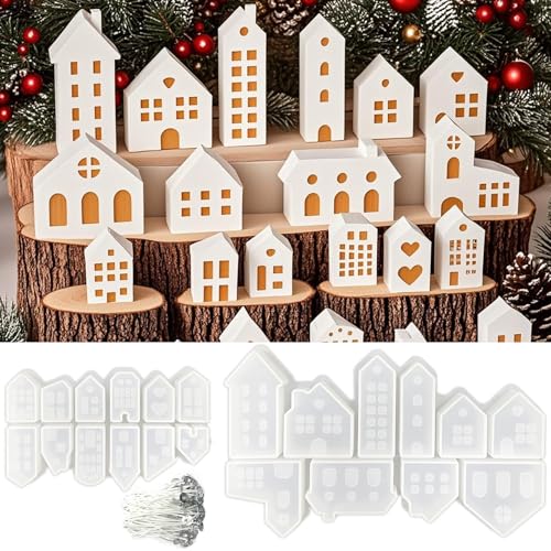 TZEKING 122 Stück Silikonformen Gießformen Häuser,Silikonform Weihnachten Haus,3D Silikonform Haus,Mini Haus Giessformen,für DIY Weihnachts Deko TZEKING 122 Stück Silikonformen Gießformen Häuser,Silikonform Weihnachten Haus,3D Silikonform Haus,Mini Haus Giessformen,für DIY Weihnachts Deko von TZEKING