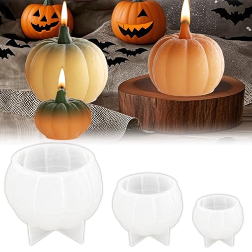 TZEKING 3 Stück Kürbis Silikonformen Kerzen,Silikonformen Gießformen Kürbis,3D Halloween Kerzen Formen Silikon,für Duftkerze,Handgefertigte Seife,Handwerk,für Herbstdeko Erntedankfest Halloween TZEKING 3 Stück Kürbis Silikonformen Kerzen,Silikonformen Gießformen Kürbis,3D Halloween Kerzen Formen Silikon,für Duftkerze,Handgefertigte Seife,Handwerk,für Herbstdeko Erntedankfest Halloween von TZEKING