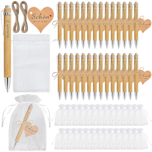 TZEKING 30 Sets Glücksstift Kugelschreiber,Gastgeschenke Hochzeit Holz Kugelschreiber,Glücksstift Team Geschenke mit Karte Organzabeutel,Abschiedsgeschenk für Kollegen,Druckkugelschreiber Geschenkset TZEKING 30 Sets Glücksstift Kugelschreiber,Gastgeschenke Hochzeit Holz Kugelschreiber,Glücksstift Team Geschenke mit Karte Organzabeutel,Abschiedsgeschenk für Kollegen,Druckkugelschreiber Geschenkset von TZEKING