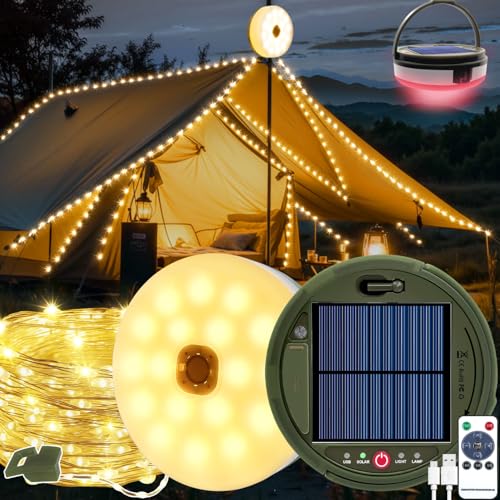 TZEKING 13M 160LED Camping Lichterkette Aufrollbar,3 in 1 Solar Camping Lichterkette Außen,Tragbare Campinglampe,Wasserdichte Camping Lichterkette,Wiederaufladbar über USB,Lichterketten Außenbereich TZEKING 13M 160LED Camping Lichterkette Aufrollbar,3 in 1 Solar Camping Lichterkette Außen,Tragbare Campinglampe,Wasserdichte Camping Lichterkette,Wiederaufladbar über USB,Lichterketten Außenbereich von TZEKING