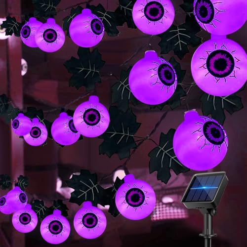 TZEKING Halloween Lichterkette Augäpfel,6.5M 30LED Halloween Deko Solarlampen,Augapfel Halloween LED Lichter,Solar-Lichterkette,Solarleuchten für den Innen- und Außen,Halloween Deko Lichter für Gärten TZEKING Halloween Lichterkette Augäpfel,6.5M 30LED Halloween Deko Solarlampen,Augapfel Halloween LED Lichter,Solar-Lichterkette,Solarleuchten für den Innen- und Außen,Halloween Deko Lichter für Gärten von TZEKING