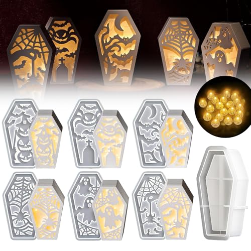 TZEKING Halloween Silikonformen Gießformen Geschenkbox,7 Stück Geschenkkarton Silikonform +20 Stück LED Ballons Lichter,Gipsformen zum Gießen,Geschenkbox Gips Zum Gießen DIY Geschenkbox mit Deckel TZEKING Halloween Silikonformen Gießformen Geschenkbox,7 Stück Geschenkkarton Silikonform +20 Stück LED Ballons Lichter,Gipsformen zum Gießen,Geschenkbox Gips Zum Gießen DIY Geschenkbox mit Deckel von TZEKING