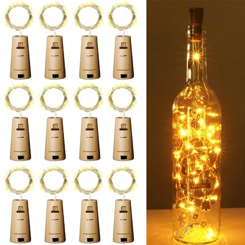 TZFTZ LED-Flaschenlicht, [12 Stück], 2 m, 20 LEDs, für Flaschen von TZFTZ