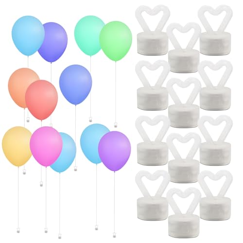 TZQFROCE 12 Stück Luftballons Gewichte Kunststoff Set 1cm*1.5cm Luftballon Beschwerer Wiederverwendbar Helium Luftballon Halter Liebe Herzform Für Hochzeit Geburtstag Party Dekoration von TZQFROCE