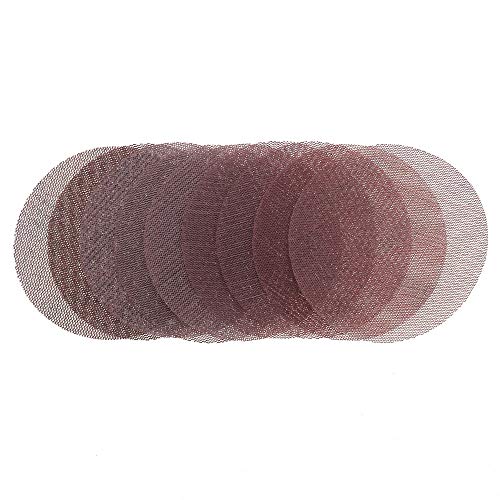 TZUGSM Netzschleifscheiben 5-Zoll-Netzschleifscheibe, 125 mm, Schleifpapier, Körnung 80–600, Hakenschlaufe, staubfrei, Antiblockierschutz, for Autolack, Metallveredelung, Polieren(150 Grit) von TZUGSM