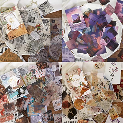 220 Stücke Scrapbooking Aufkleber Set, 180 PCS Vintage Washi Sticker und 40 PCS dekoratives Retro Scrapbook Papier für Scrapbook Zubehör, Bullet Journaling, Fotoalbum, Notizbuch, Tagebuch, Briefe. 220 Stücke Scrapbooking Aufkleber Set, 180 PCS Vintage Washi Sticker und 40 PCS dekoratives Retro Scrapbook Papier für Scrapbook Zubehör, Bullet Journaling, Fotoalbum, Notizbuch, Tagebuch, Briefe. von Ta Merry