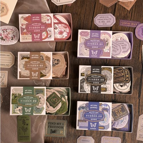 240 PCS Scrapbooking Stickers Paper Pack,Scrapbook Journaling Zubehör Vintage Stickers Zubehör Decorative Papier Retro für Journaling Supplies Album Scrapbook Fotoalbum Tagebuch Fotobuch(Labels) von Ta Merry