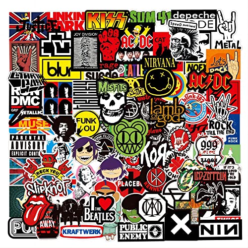 Scrapbook Zubehör Coole Sticker Set Stickerbomb Rock Band Punk Retro Aufkleber 100pcs VSCO Waterproof Graffiti Decals Stickers for Snowboard Skateboard Laptop Helmet Suitcase Luggage Motorcycles von Ta Merry