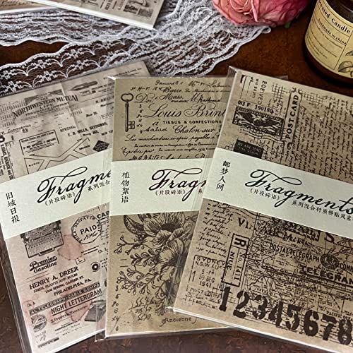 Scrapbooking Zubehör 90 Stück Papier Sticker Set Journaling Zubehör Aufkleber 3 Themen Vintage Scrapbook Papier Stickers Aesthetic Bullet Journal Sticker für Fotoalbum,Scrapbook,Kartenherstellung,DIY von Ta Merry