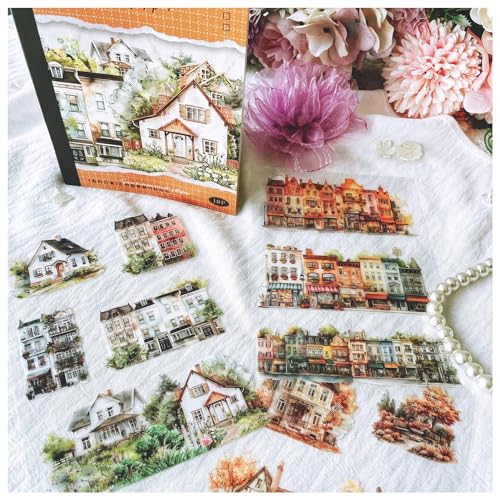 Ta Merry Scrapbooking Sticker Set,18 Blätter Scrapbook Zubehör Sticker für Dekorative Journal,Fotoalbum,Stickers,Scrapbook,Kalender,Notizbuch,Fotobuch (House) von Ta Merry