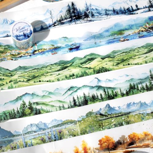 Ta Merry Washi Tape Scrapbooking 6 Rollen, Ästhetische Dekorative Sticker Set DIY Handmade Dekoration für Bullet Journal von Ta Merry