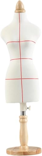 TaLcuS Mädchen Puppen Desktop Dekor Mädchen Kleidung Kleidungsständer, weibliches Mannequin Kleid Form Torso mit hölzerner Basis Höhenverstellbares vielseitiges Kleid Modell für Anzeige(1/4) von TaLcuS